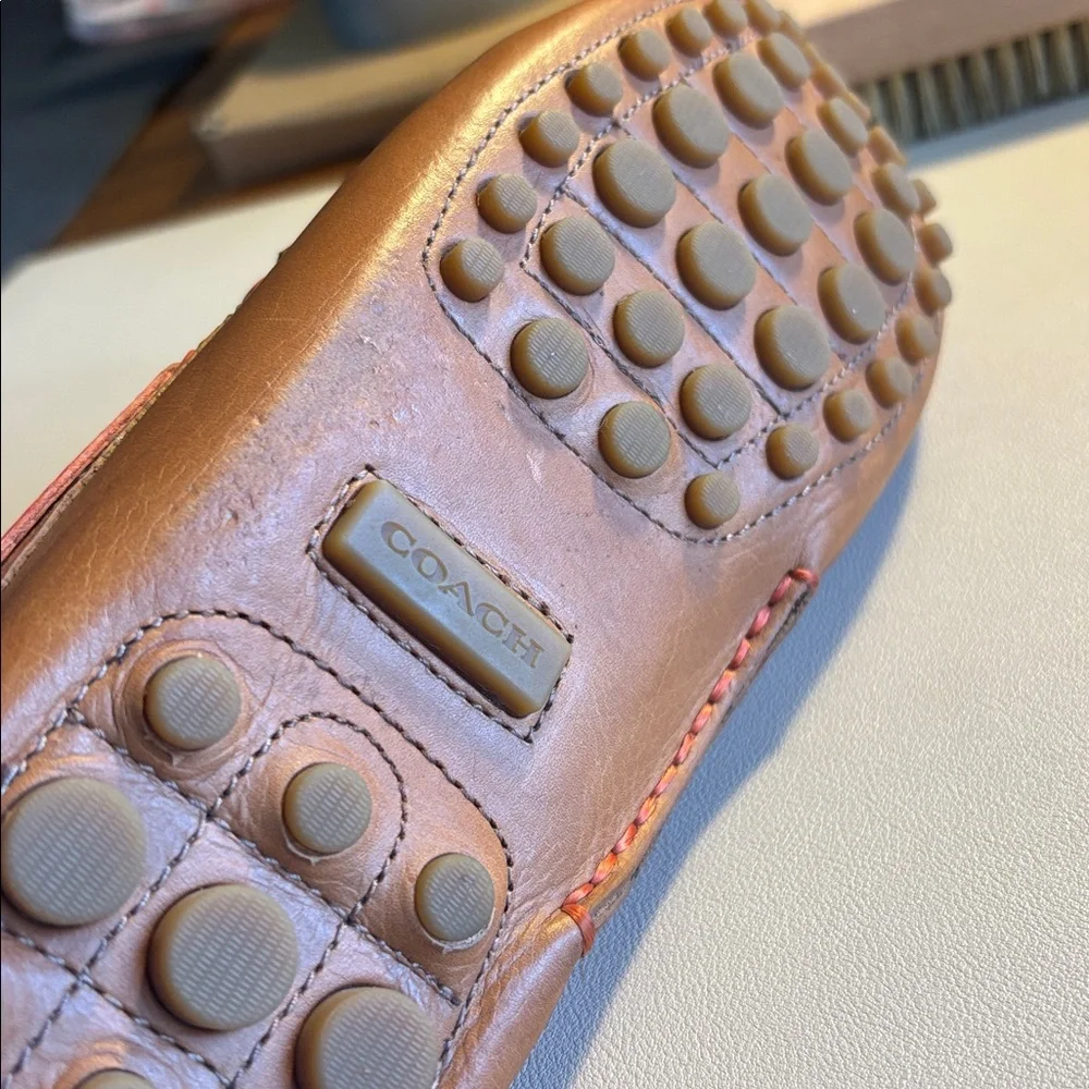 Coach Women's Brown Leather Moccasins with Tassels - Picture 13 of 14